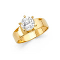 14K Yellow Gold CZ Engagement Ring