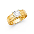 14K Yellow Gold CZ Engagement Ring