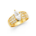 14K Yellow Gold CZ Engagement Ring