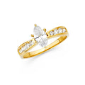 14K Yellow Gold CZ Engagement Ring