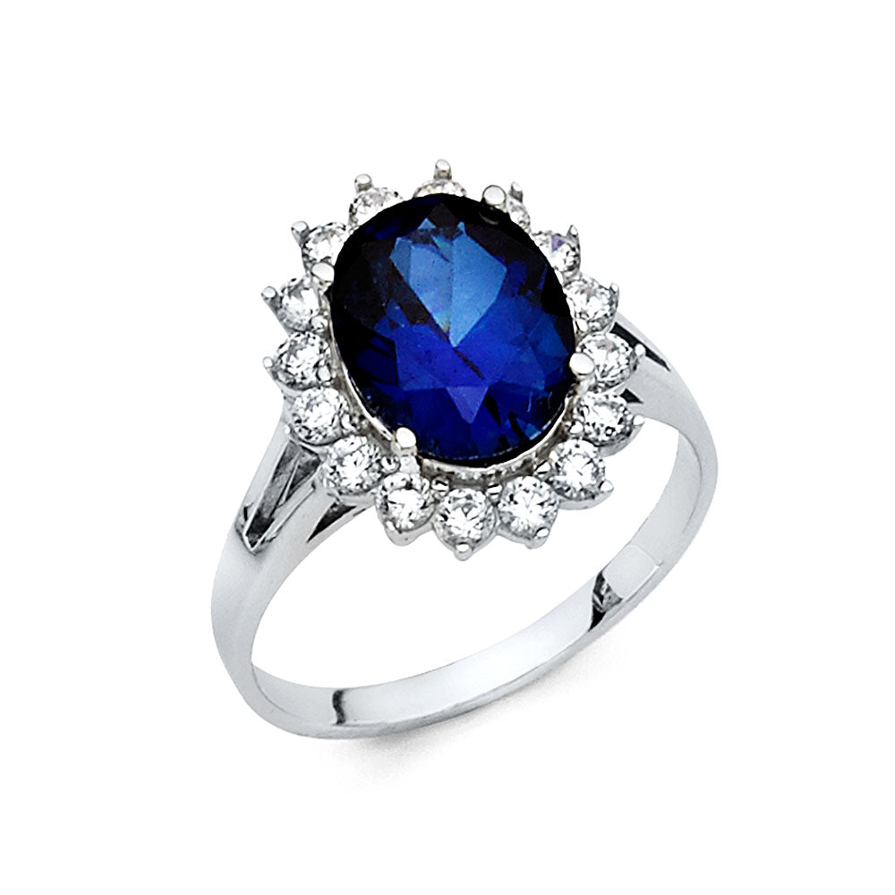 14K White Gold CZ Engagement Ring