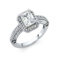 14K White Gold CZ Engagement Ring