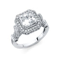 14K White Gold CZ Engagement Ring