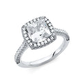 14K White Gold CZ Engagement Ring
