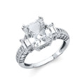 14K White Gold CZ Engagement Ring