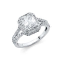 14K White Gold CZ Engagement Ring