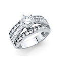 14K White Gold CZ Engagement Ring