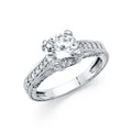 14K White Gold CZ Engagement Ring