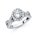 14K White Gold CZ Engagement Ring
