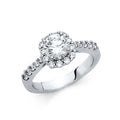 14K White Gold CZ Engagement Ring