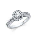 14K White Gold CZ Engagement Ring