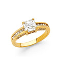 14K White Gold CZ Engagement Ring