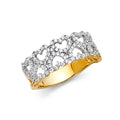 14K Two Tone Gold CZ Fancy Ring