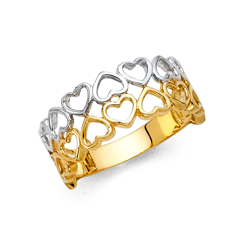 14K Two Tone Gold CZ Fancy Ring