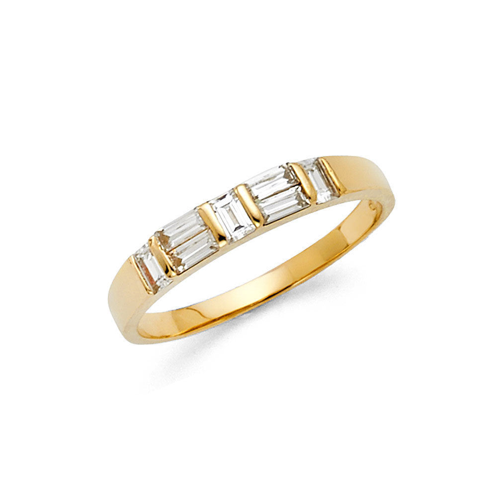 14K Yellow Gold CZ Ladies Wedding Band