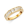 14K Yellow Gold CZ Ladies Wedding Band