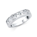 14K White Gold CZ Ladies Wedding Band