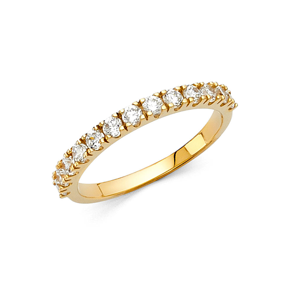 14K Yellow Gold CZ Ladies Wedding Band