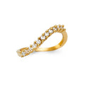 14K Yellow Gold CZ Ladies Wedding Band