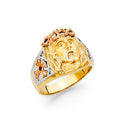 14K Yellow White Rose Gold CZ Mens Ring