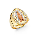 14K Yellow White Rose Gold CZ Mens Ring