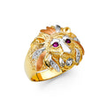 14K Yellow White Rose Gold CZ Mens Ring