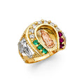 14K Yellow White Rose Gold CZ Mens Ring