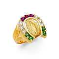 14K Yellow Gold CZ Mens Ring