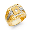 14K Yellow Gold CZ Mens Ring