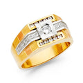14K Yellow Gold CZ Mens Ring