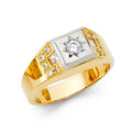 14K Yellow Gold CZ Mens Ring