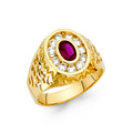 14K Yellow Gold CZ Mens Ring
