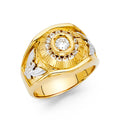 14K Yellow Gold CZ Mens Ring