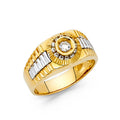 14K Yellow Gold CZ Mens Ring