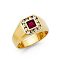 14K Yellow Gold CZ Mens Ring