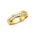 14K Yellow Gold CZ Mens Ring