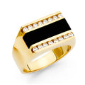 14K Yellow Gold Onyx Mens Ring