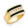 14K Yellow Gold Onyx Mens Ring