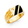 14K Yellow Gold Onyx Mens Ring