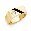 14K Yellow Gold Onyx Mens Ring