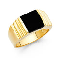 14K Yellow Gold Onyx Mens Ring