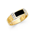 14K Two Tone Gold Onyx Ring