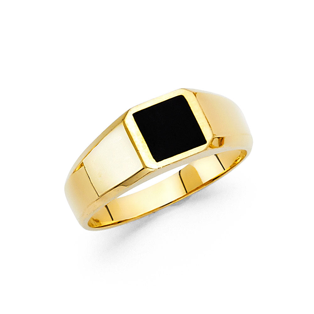 14K Yellow Gold Onyx Ring