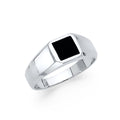 14K White Gold Onyx Ring