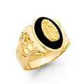 14K Yellow Gold Onyx Mens Ring