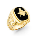 14K Yellow Gold Onyx Mens Ring