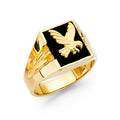 14K Yellow Gold Onyx Mens Ring
