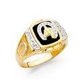 14K Yellow Gold Onyx Mens Ring