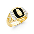 14K Yellow Gold Onyx Guadalupe Mens Ring