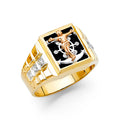 14K Yellow Gold Onyx Mens Ring